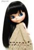  Blythe Doll Wigs - Black Straight Long Hair 