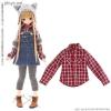  Azone Pureneemo Snotty cat Sunny Check Shirt Red Check Blythe Momoko Doll Pullip 