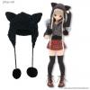 Azone Pureneemo Snotty cat Nekomimi Knit Hat Black Momoko Doll Obitsu 