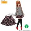  Azone Pureneemo Furifuri Tiered skirt Black x Red Plaid Blythe Pullip Momoko 