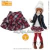 Azone Pureneemo Furifuri Tiered skirt Red x Navy Plaid Blythe Pullip Momoko 