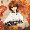  Volks Doll Party 32 Super Dollfie Fluffy Bunny Ear Dress Cafe au Lait YoSD 1/6 