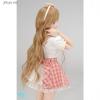  Volks HTDP Kyoto 13 Dollfie Dream Pink Plaid Flaired Skirt Set DDS DD DDdy 
