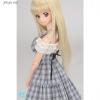  Volks HTDP Kyoto 13 Dollfie Dream Blue Plaid Jumper Set DDS DD M-L Bust DDdy 
