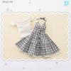 Volks HTDP Kyoto 13 Dollfie Dream Blue Plaid Jumper Set DDS DD M-L Bust DDdy 