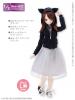  Azone AZO2 Outfits Nekomimi Hood Parka Black Obitsu 48/50cm MSD MDD 